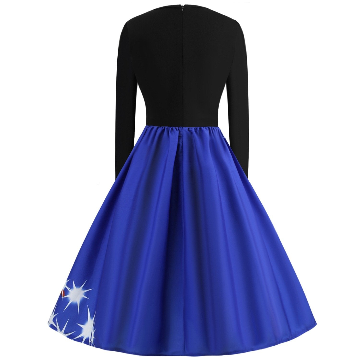 Merry Christmas Sled Round Neck Long Sleeves Women Dresses-STYLEGOING