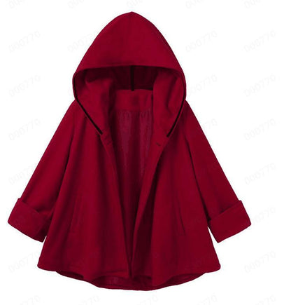 Women Casaul Long Sleeves Fall/winter Overcoat with Hat-STYLEGOING