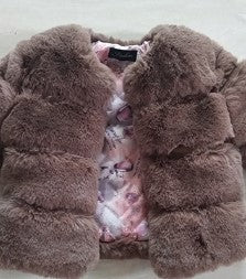 Warm Winter Artificial Fur Overcoats for Kids