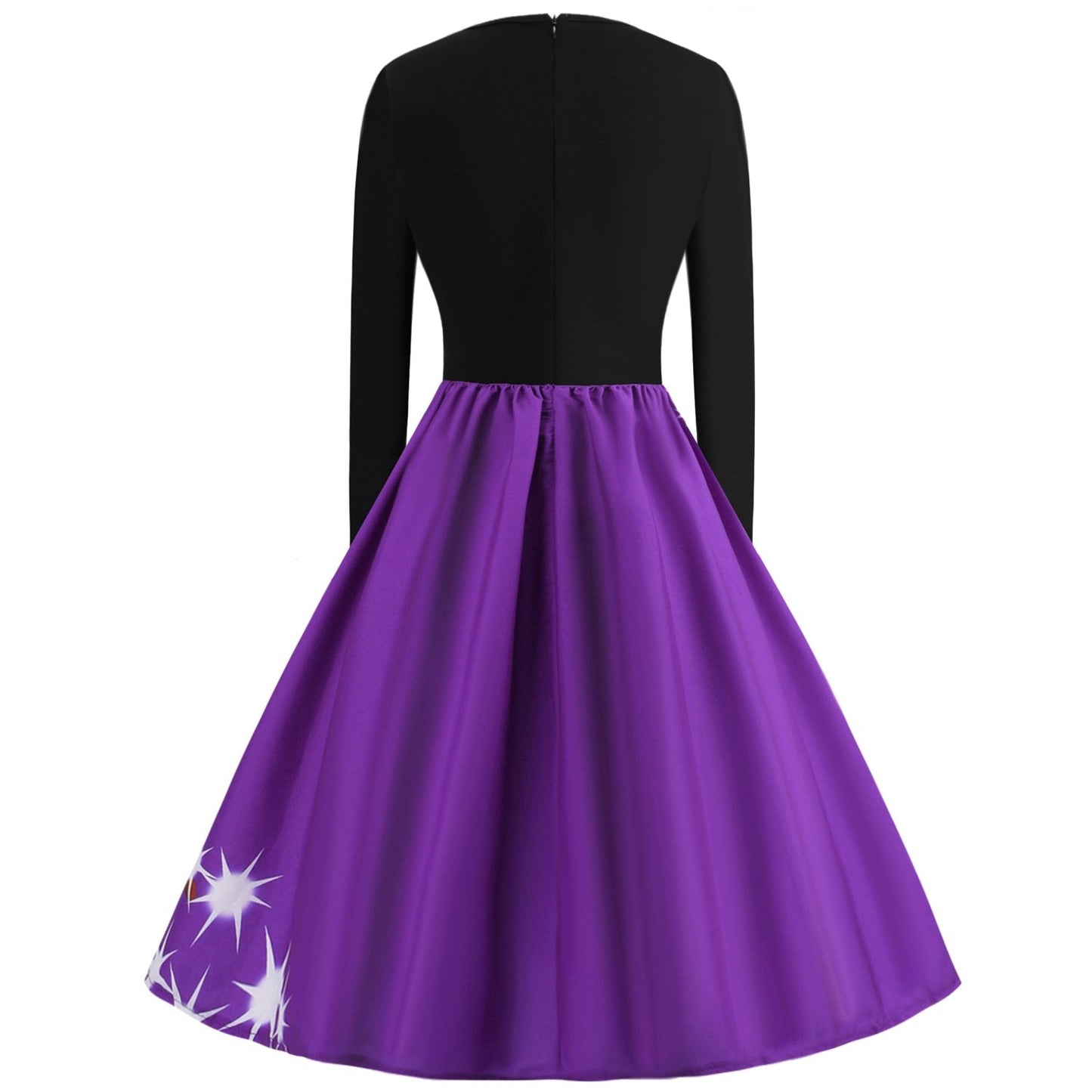 Merry Christmas Sled Round Neck Long Sleeves Women Dresses-STYLEGOING