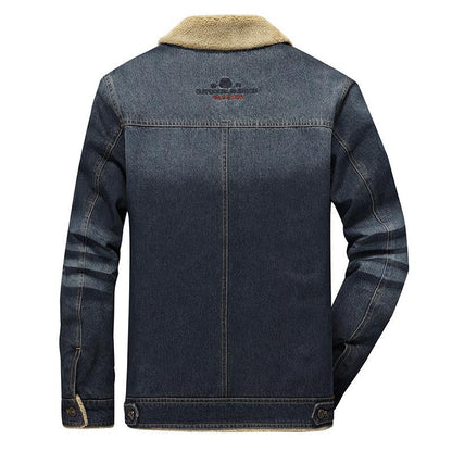Casual Men Winter Denim Warm Coat