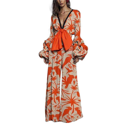 Women Sexy Bowknot Long Sleeves Jumsuits-STYLEGOING