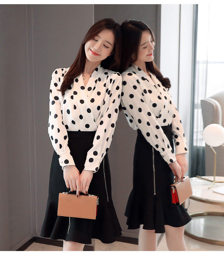 Summer Office Lady Long Sleeves Chiffon Shirts