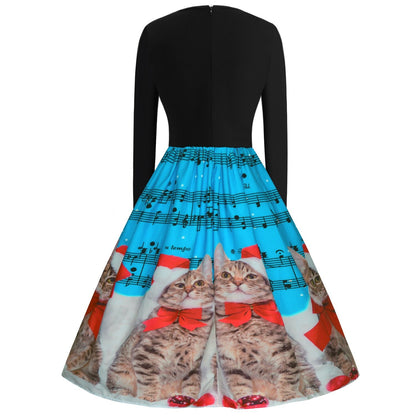 Women Long Sleeves Musical Not Christmas Witner Dresses-STYLEGOING
