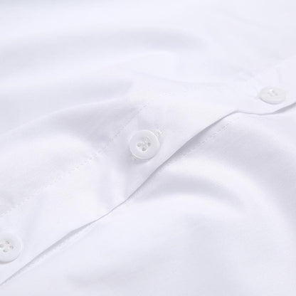 Women Turnover Collar Irregular Net Fall Shirt Dresses