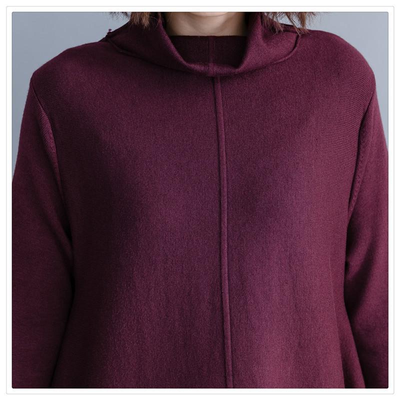 Women High Neck Irregular Fall Dresses-STYLEGOING