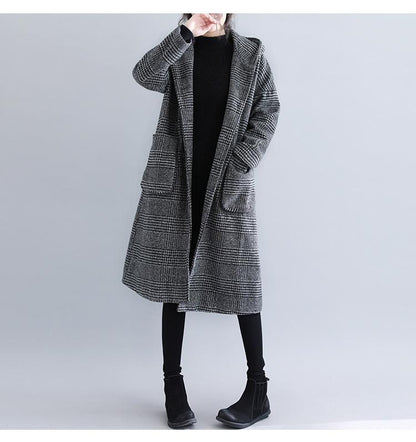 Women Plus Sizes Woolen Winter Coat-STYLEGOING