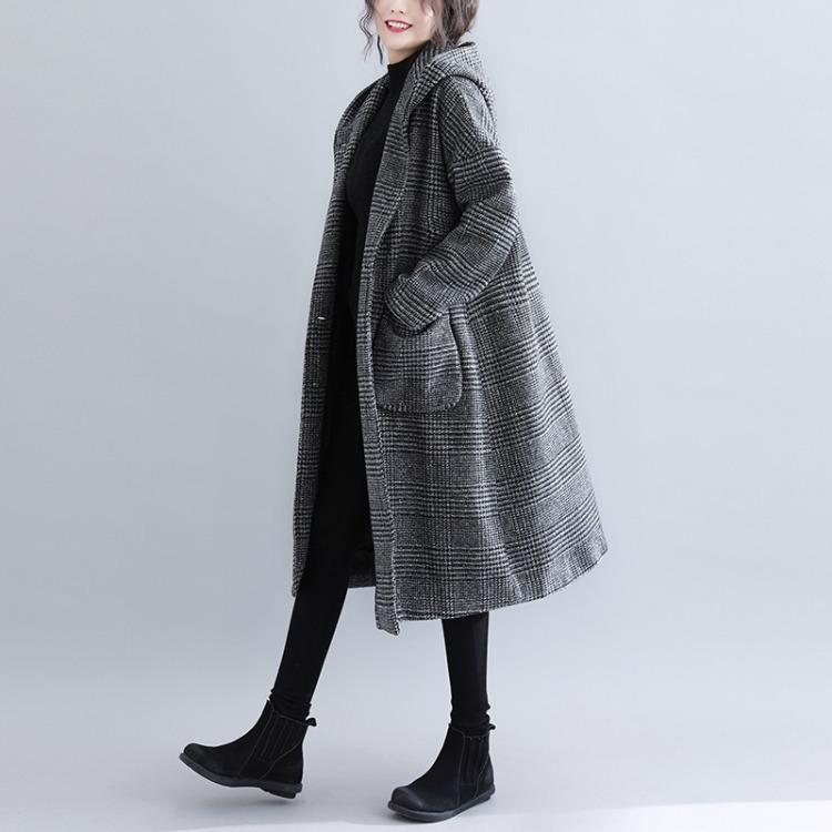 Women Plus Sizes Woolen Winter Coat-STYLEGOING