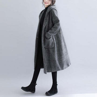 Women Plus Sizes Woolen Winter Coat-STYLEGOING