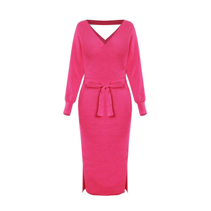 Women Knitting Bodycon Midi Dresses-STYLEGOING