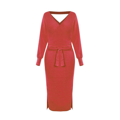 Women Knitting Bodycon Midi Dresses-STYLEGOING