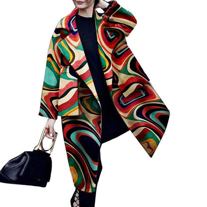 Women Winter Turnover Ocllar Pocket Long Overcoat-STYLEGOING
