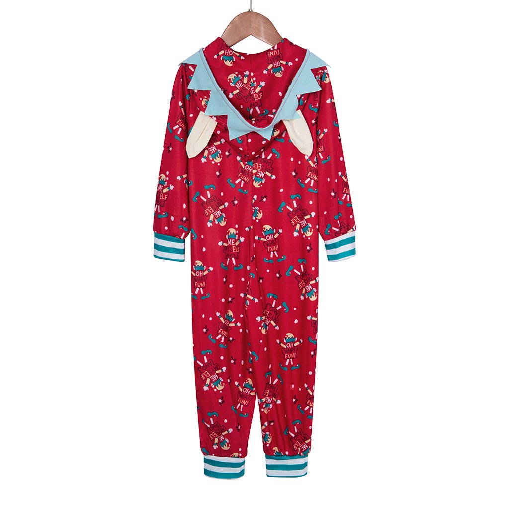 Christmas Parent-Child Hoodies Jumpsuits Pajamas