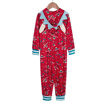 Christmas Parent-Child Hoodies Jumpsuits Pajamas