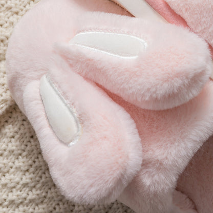 Lovely Rabbit Ear Winter Plush Slippers for Women