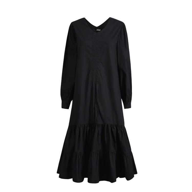 Drawstring Women Fall Midi Length Dresses