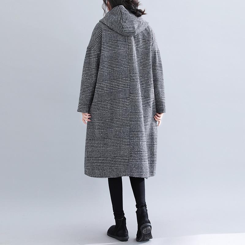 Women Plus Sizes Woolen Winter Coat-STYLEGOING