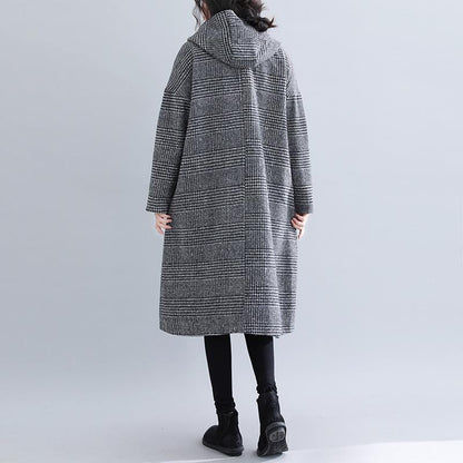 Women Plus Sizes Woolen Winter Coat-STYLEGOING