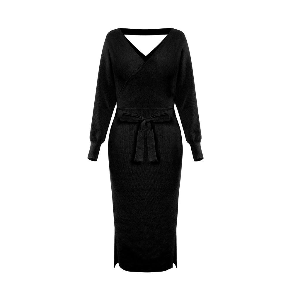 Women Knitting Bodycon Midi Dresses-STYLEGOING