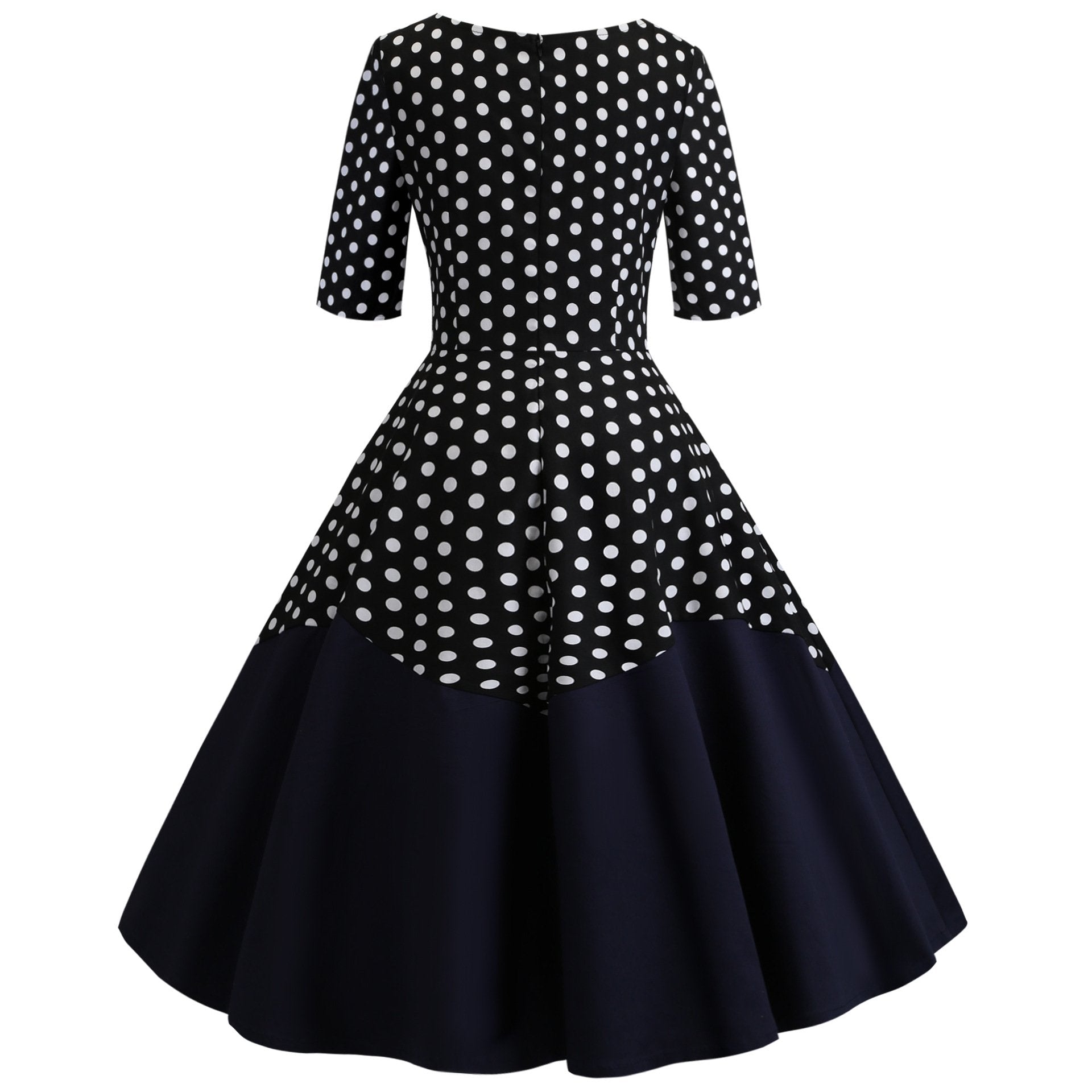 Round Neck Half Sleeves Vintage Dresses-STYLEGOING