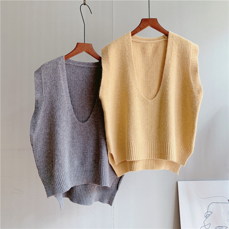 Casual Women V Neck Knitting Vest