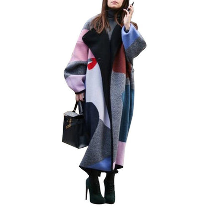 Women Turnover Long Winter Overcoat-STYLEGOING