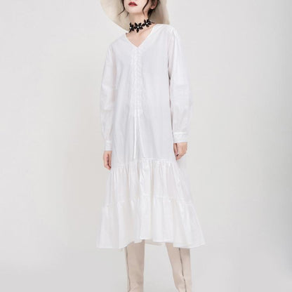 Drawstring Women Fall Midi Length Dresses