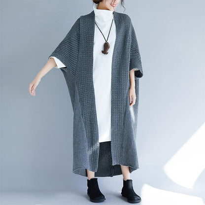 Fall Batwing Sleeves Long Knitting Overcoat-STYLEGOING