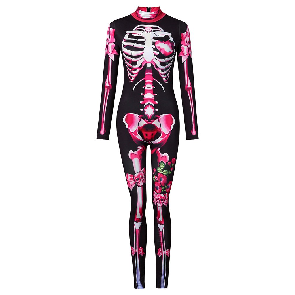 Holloween Horrible Skeleton Jumpsuit for Adult&kids-STYLEGOING