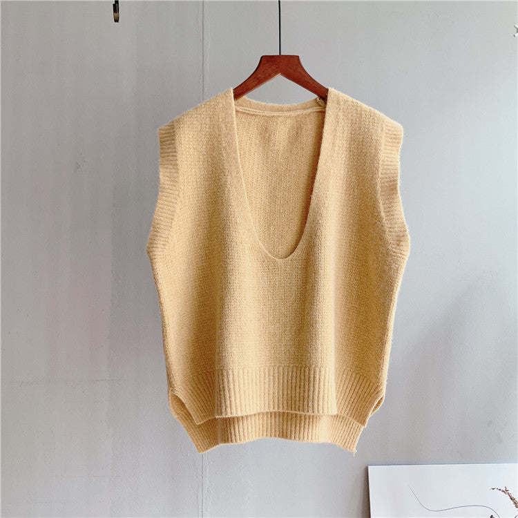 Casual Women V Neck Knitting Vest
