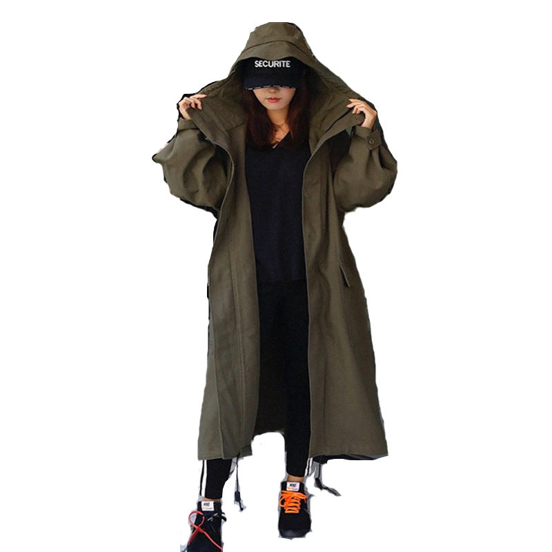 Casual Women Plus Sizes Long Trenchcoat