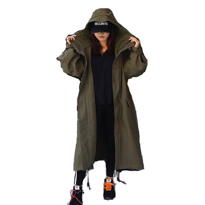 Casual Women Plus Sizes Long Trenchcoat