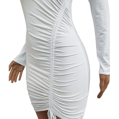 Sexy Long Sleeves Strawing Short Dresses-STYLEGOING