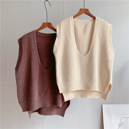 Casual Women V Neck Knitting Vest
