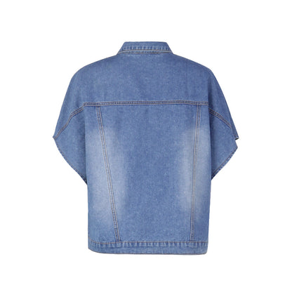 Casual Women Irregular Denim Vest