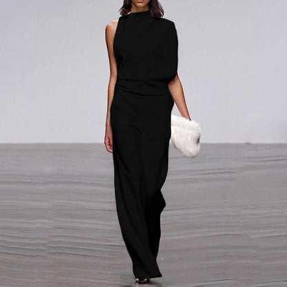 Women One Shoudler Casual Jumpsuits-STYLEGOING