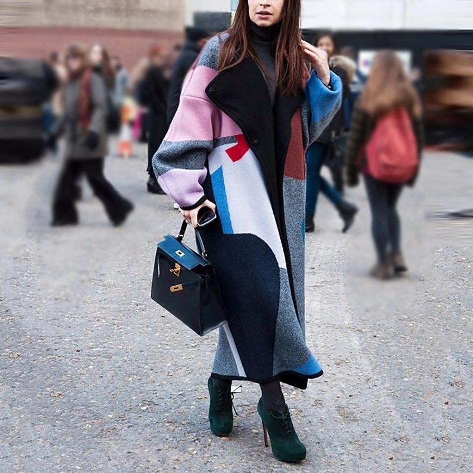 Women Turnover Long Winter Overcoat-STYLEGOING