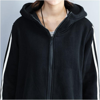 Plus Size Women Warm Cardigan Hoodies-STYLEGOING