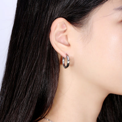 Stainless Steel Round Hook Earrings for Women