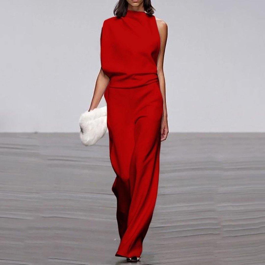 Women One Shoudler Casual Jumpsuits-STYLEGOING