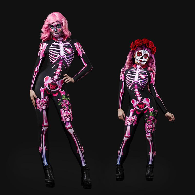Holloween Horrible Skeleton Jumpsuit for Adult&kids-STYLEGOING