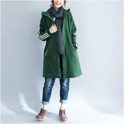 Plus Size Women Warm Cardigan Hoodies-STYLEGOING