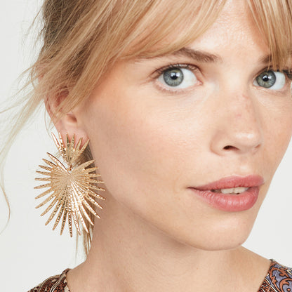 Women Sweethear Geometry Pattern Earrings