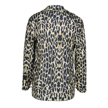 Women Fashion Leopard Slim Blazers-STYLEGOING