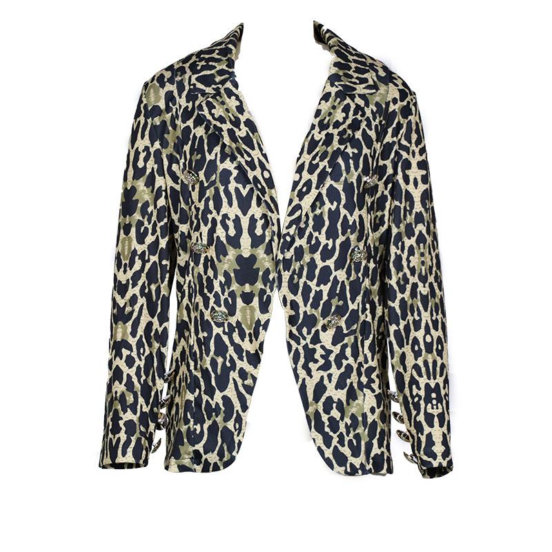 Women Fashion Leopard Slim Blazers-STYLEGOING