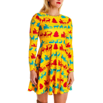 Winter Christmas Style Long Sleeves Dresses-STYLEGOING