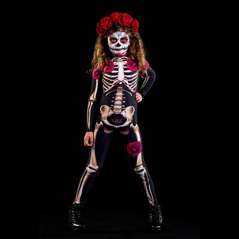 Horrible Holloween Skeleton Costume Jumpsuit for Adult&kids-STYLEGOING