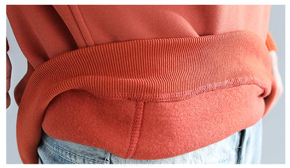 Women High Neck Velvet Plus Sizes Hoodies