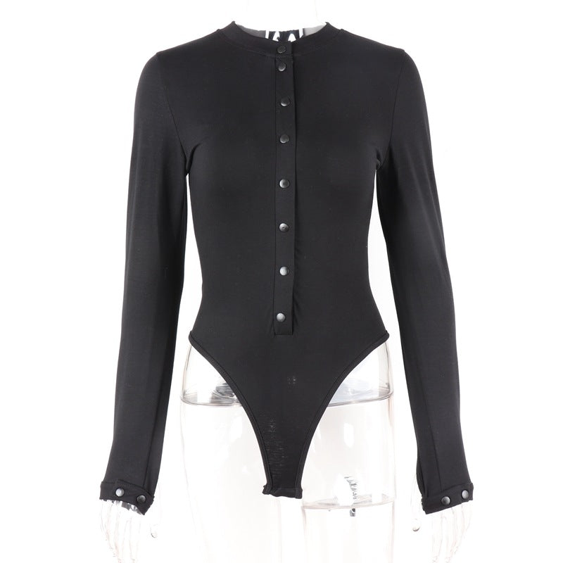 Sexy Long Sleeves Basic Women Romper Jumpsuits