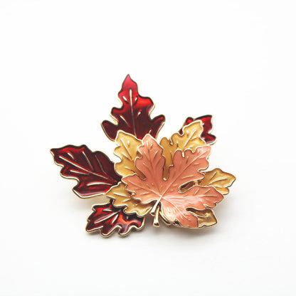 Vintage 3D Maple Leaves Necklaces and Brooch